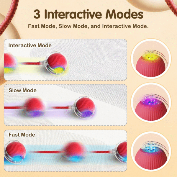 Interactive Cat Toys for Indoor Cats, 2025 New Smart Interactive Pet Toy Ball, Smart Rolling Ball for Dogs & Cats, Cat Toys for Bored Indoor Cats