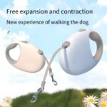 Dog leash automatically retractable dog leash dog chain medium-sized small dog walking dog Teddy bear pet special color light gray blue smoke pink ivory white mint green specifications (length * width) 3m 5m.