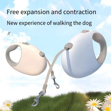 Dog leash automatically retractable dog leash dog chain medium-sized small dog walking dog Teddy bear pet special color light gray blue smoke pink ivory white mint green specifications (length * width) 3m 5m.