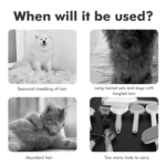 Cat Brush for Shedding, Cat Brushes for Indoor Cats, Cat Brush for Long or Short Haired Cats, Cat Hair Brush Cat Grooming Deshedding Brush for Dog Kitten Horse Massage Removes Loose Fur, White