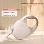 Dog leash automatically retractable dog leash dog chain medium-sized small dog walking dog Teddy bear pet special color light gray blue smoke pink ivory white mint green specifications (length * width) 3m 5m.