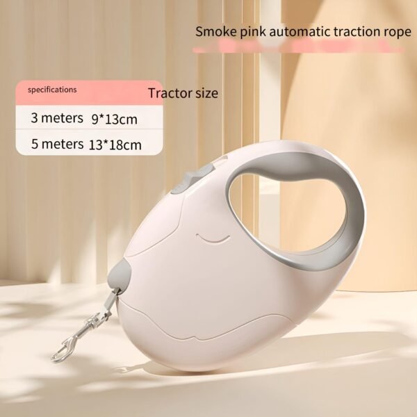 Dog leash automatically retractable dog leash dog chain medium-sized small dog walking dog Teddy bear pet special color light gray blue smoke pink ivory white mint green specifications (length * width) 3m 5m.
