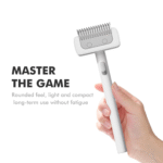 Cat Brush for Shedding, Cat Brushes for Indoor Cats, Cat Brush for Long or Short Haired Cats, Cat Hair Brush Cat Grooming Deshedding Brush for Dog Kitten Horse Massage Removes Loose Fur, White