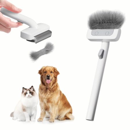 Cat Brush for Shedding, Cat Brushes for Indoor Cats, Cat Brush for Long or Short Haired Cats, Cat Hair Brush Cat Grooming Deshedding Brush for Dog Kitten Horse Massage Removes Loose Fur, White