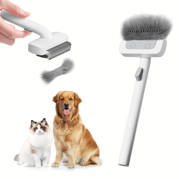 Cat Brush for Shedding, Cat Brushes for Indoor Cats, Cat Brush for Long or Short Haired Cats, Cat Hair Brush Cat Grooming Deshedding Brush for Dog Kitten Horse Massage Removes Loose Fur, White