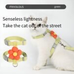 Cat cartoon traction rope out of the street to slip the cat artifact out of the I-shaped flower pet traction rope space blue sunflower girl pink sunflower space blue sunflower 1.8m traction rope S code.   [recommended 2.2 lb -6.6 lb] m [recommended 6.6 klb-15.4 lb]