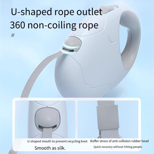 Dog leash automatically retractable dog leash dog chain medium-sized small dog walking dog Teddy bear pet special color light gray blue smoke pink ivory white mint green specifications (length * width) 3m 5m.