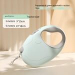 Dog leash automatically retractable dog leash dog chain medium-sized small dog walking dog Teddy bear pet special color light gray blue smoke pink ivory white mint green specifications (length * width) 3m 5m.