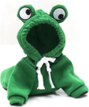 Warm dog winter clothes cute dog coat hoodie pet dog clothes green frog pet clothes are suitable for French bulldog Chihuahua Pompeii Bear (green, XS 1.1 lb-3.3 lb  S 3.3lb-5.5lb)