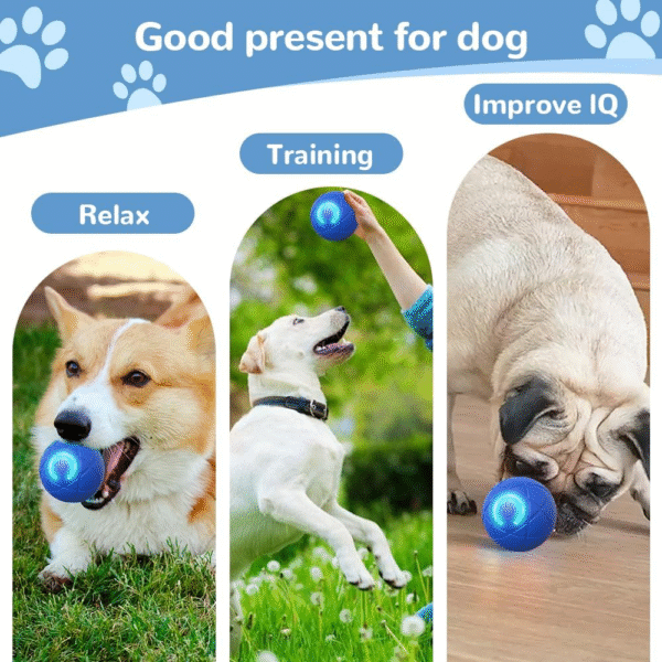 Interactive Dog Ball Toy, 2025 Upgrade Automatic Rolling Ball Interactive Pet Balls Shaky Toy, Self Moving Smart Jumping Electric Balls for Pets Indoor Outdoor Fun (Blue Orange 2 pack )