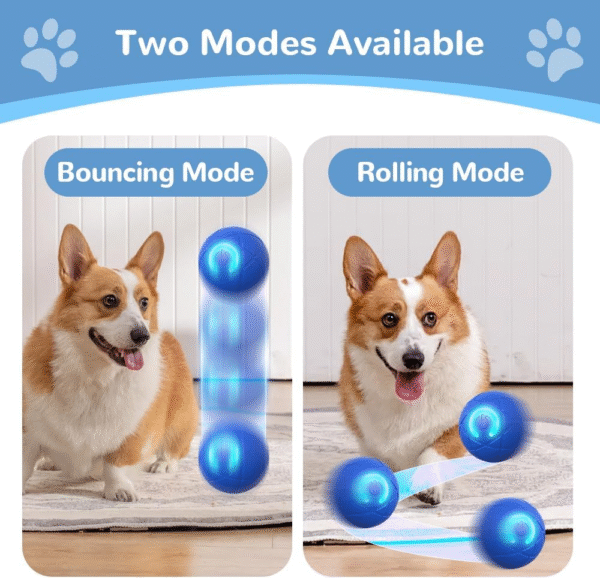 Interactive Dog Ball Toy, 2025 Upgrade Automatic Rolling Ball Interactive Pet Balls Shaky Toy, Self Moving Smart Jumping Electric Balls for Pets Indoor Outdoor Fun (Blue Orange 2 pack )
