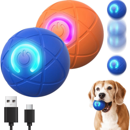 Interactive Dog Ball Toy, 2025 Upgrade Automatic Rolling Ball Interactive Pet Balls Shaky Toy, Self Moving Smart Jumping Electric Balls for Pets Indoor Outdoor Fun (Blue Orange 2 pack )