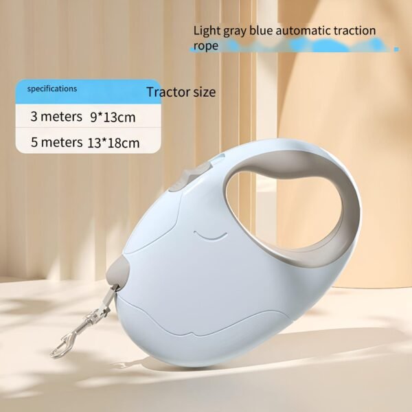 Dog leash automatically retractable dog leash dog chain medium-sized small dog walking dog Teddy bear pet special color light gray blue smoke pink ivory white mint green specifications (length * width) 3m 5m.